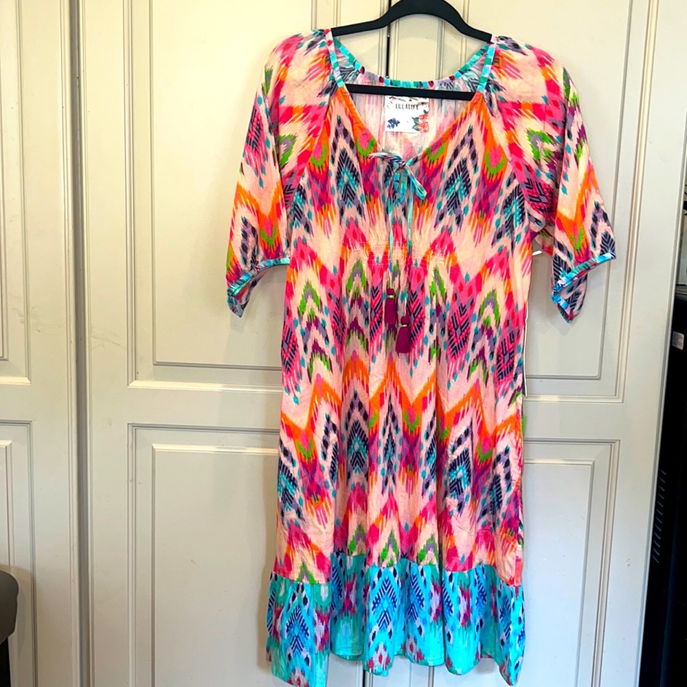 Lulalife carson shirred dress nwt small